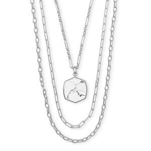 Kendra Scott - Davis Silver Multi Strand Necklace in White Howlite